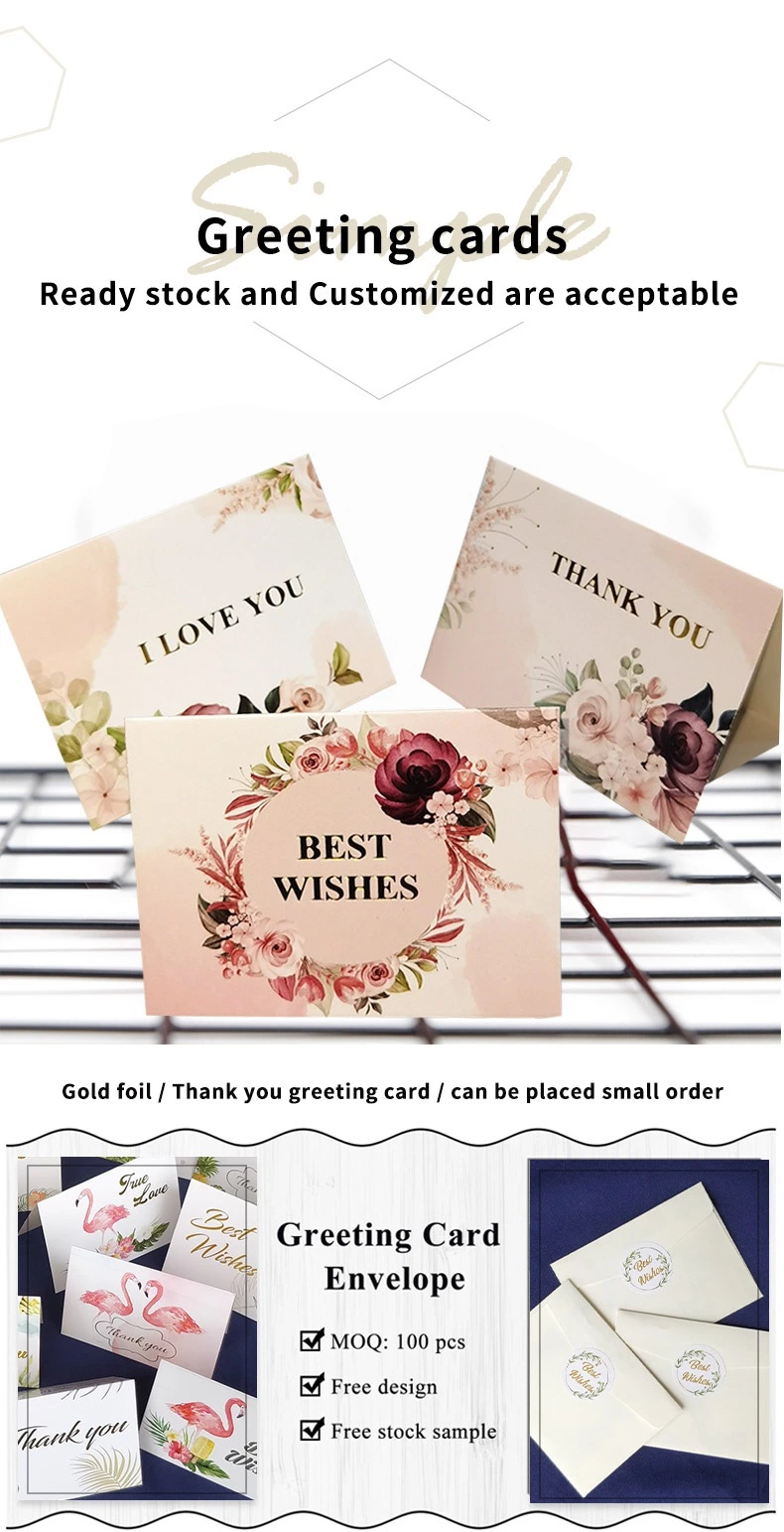 Hot Selling in Stock 3D Christmas Wedding Birthday Pop up Flower Love 3D Greeting Cards for Valentine′s Day