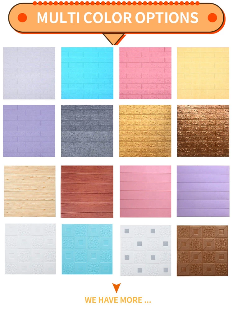 High Quality Waterproof Heat-Insulation Wood Brick Leather Crocodile XPE Foam 3D Wall Decorate Paper Sticker