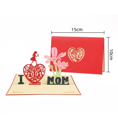 뜨거운 재고 판매 3D 크리스마스 웨딩 생일 팝업 꽃 사랑 발렌타인 데이를 위한 3D 인사말 카드